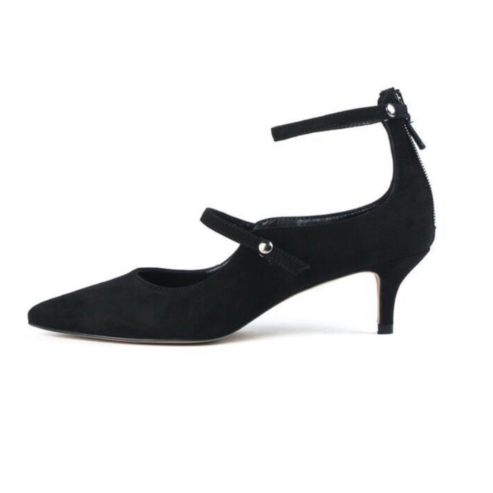 Adele double strap suede heel